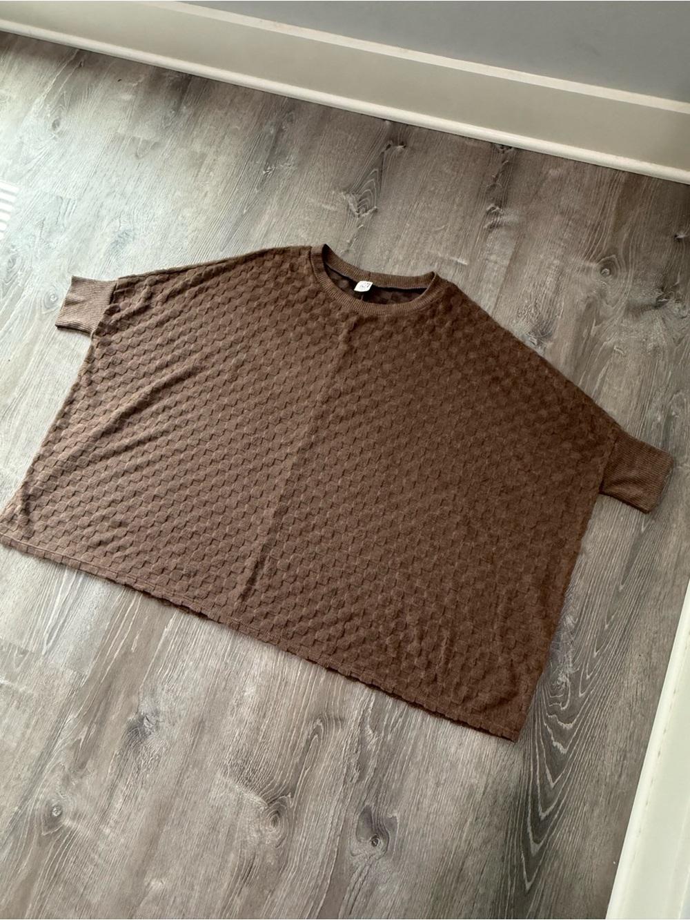 Like Love Textured Oversized Dolman Sweater | Size Large | Mocha Brown - Picture 2 of 7